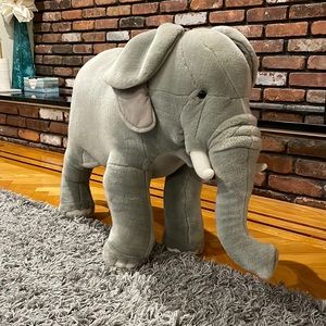 -Large stuffed Elephant. Great for decor, baby shower prop, baby nursery.